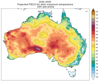 10th percentile of POE 10 for projected period 2040 to 2059
