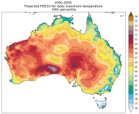 50th percentile of POE 10 for projected period 2040 to 2059