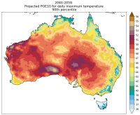 90th percentile of POE 10 for projected period 2040 to 2059