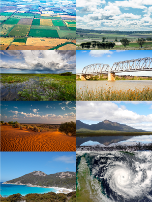 Climate change projections are provided for eight regions of Australia