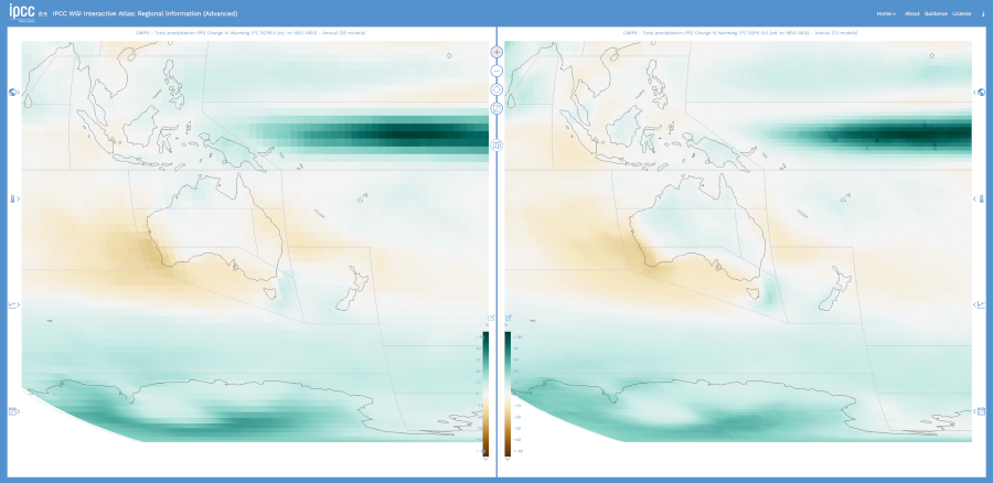 IPCC Interactive Atlas Screenshot